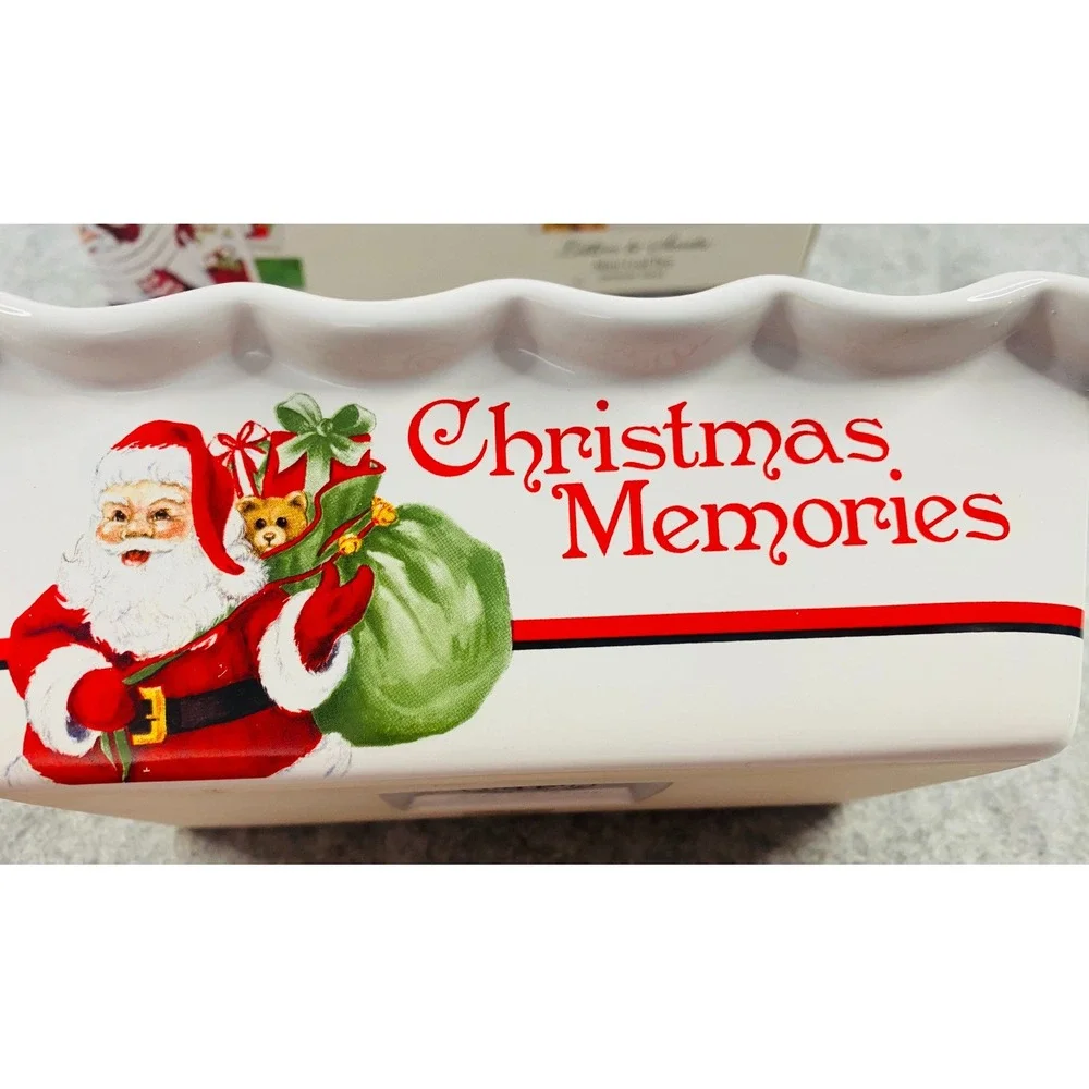 Fitz and Floyd Letters to Santa Christmas Memories Ceramic Loaf Pan NIB